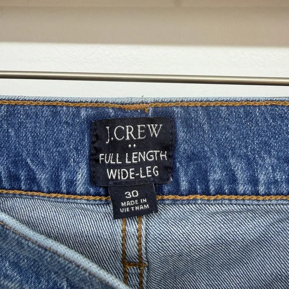 J. Crew Full Length Wide Leg Jeans 30